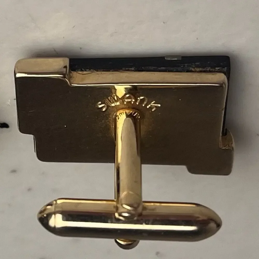 Vintage SWANK Christian Cross Mother of Pearl Inlaid Cuff Links Religious Church